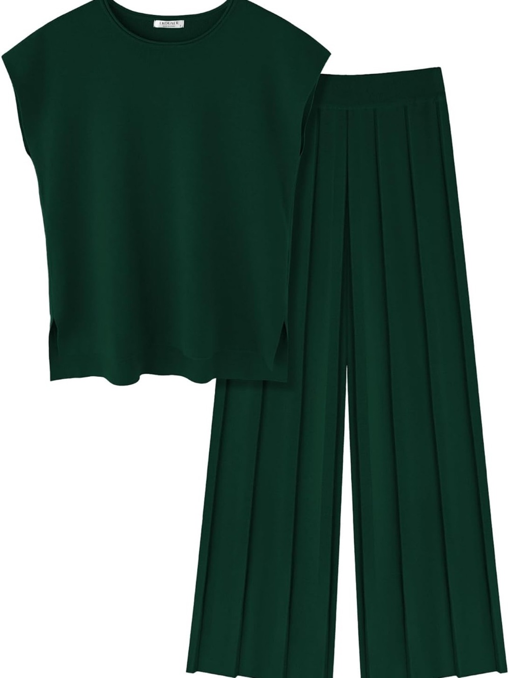 NWT Emerald Green Top and Pleated Wide-Leg Pant set